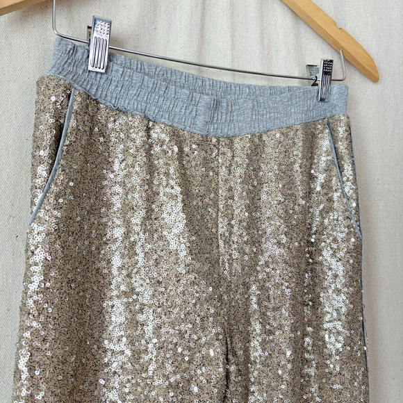 Lucy Paris Womens Glam Athleisure Sequin Jogger Pants Size S Loungewear Clubwear - Picture 2 of 8